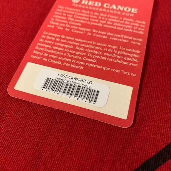 New Red Canoe Womens Red T Shirt Size Large Canx Short Sleeve Top - Picture 4 of 7